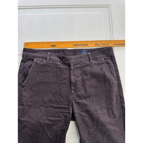 AG Adriano Goldschmied Mens Brown The Marshall Striped Trousers Size 36R - Picture 7 of 7